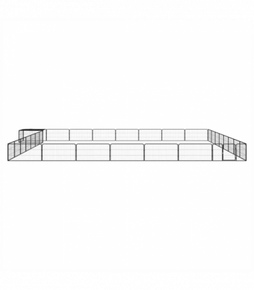 vidaXL 32-Panel Dog Playpen Black 100x50 cm Powder-coated Steel