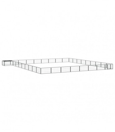 vidaXL 36-Panel Dog Playpen Black 100x50 cm Powder-coated Steel