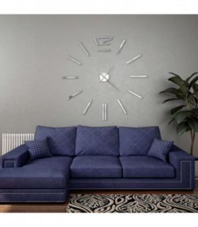 vidaXL 3D Wall Clock Modern Design 100 cm XXL Silver