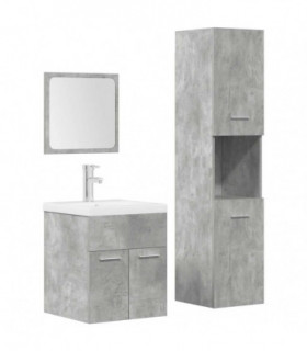 vidaXL 4 Piece Bathroom Furniture Set Concrete Grey Engineered Wood