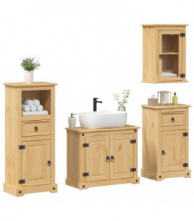 vidaXL 4 Piece Bathroom Furniture Set Corona Solid Wood Pine