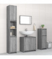 vidaXL 4 Piece Bathroom Furniture Set Grey Sonoma Engineered Wood