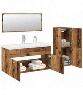 vidaXL 4 Piece Bathroom Furniture Set Old Wood Engineered Wood