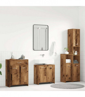 vidaXL 4 Piece Bathroom Furniture Set Old Wood Engineered Wood
