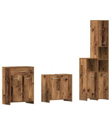 vidaXL 4 Piece Bathroom Furniture Set Old Wood Engineered Wood