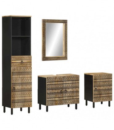 vidaXL 4 Piece Bathroom Furniture Set Solid Wood Mango