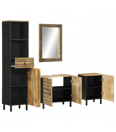 vidaXL 4 Piece Bathroom Furniture Set Solid Wood Mango