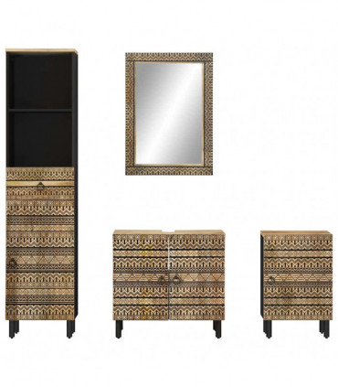 vidaXL 4 Piece Bathroom Furniture Set Solid Wood Mango