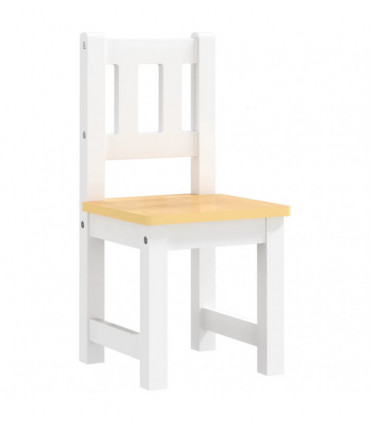 vidaXL 4 Piece Children Table and Chair Set White and Beige MDF