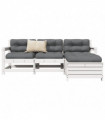 vidaXL 4 Piece Garden Sofa Set White Solid Wood Pine