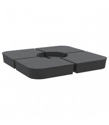 vidaXL 4 Piece Parasol Base Set for Cross Stand Parasol 100 kg PP