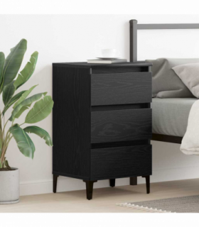 vidaXL Bedside Cabinet Black oak 40 x 35 x 69 cm Engineered wood