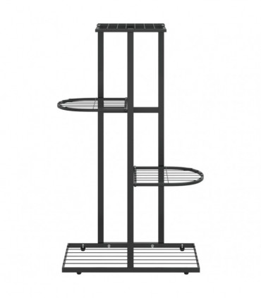 vidaXL 4-Floor Flower Stand 43x22x76 cm Black Metal