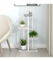 vidaXL 4-Floor Flower Stand 43x22x76 cm White Metal