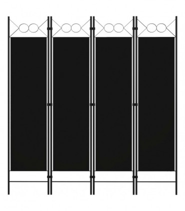 vidaXL 4-Panel Room Divider Black 160x180 cm