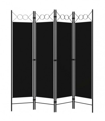 vidaXL 4-Panel Room Divider Black 160x180 cm