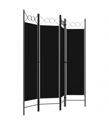 vidaXL 4-Panel Room Divider Black 160x180 cm