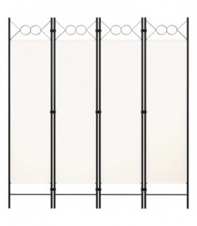 vidaXL 4-Panel Room Divider White 160x180 cm