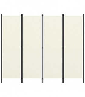vidaXL 4-Panel Room Divider White 200x180 cm