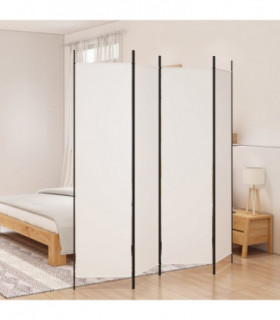 vidaXL 4-Panel Room Divider White 200x200 cm Fabric