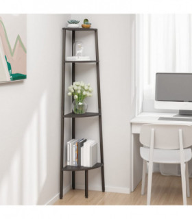 vidaXL 4-Tier Corner Shelf Black 45.5x31.5x150 cm