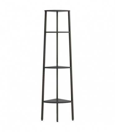 vidaXL 4-Tier Corner Shelf Black 45.5x31.5x150 cm