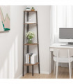 vidaXL 4-Tier Corner Shelf Dark Brown and Black 45.5x31.5x150 cm