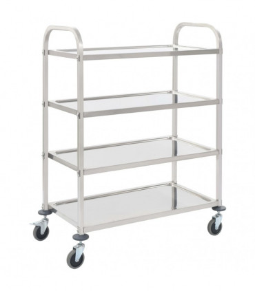 vidaXL 4-Tier Kitchen Trolley 107x55x125 cm Stainless Steel