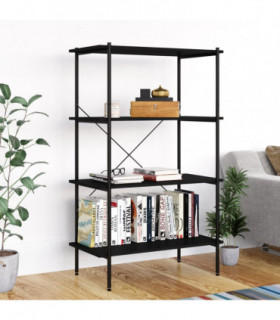 vidaXL 4-Tier Shelving Unit Black 80x40x130 cm
