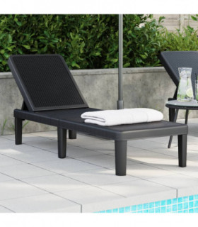 vidaXL 4-Way Height Adjustable Sun Lounger 155.5x57x28 cm Polypropylene