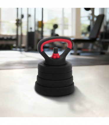 vidaXL 4-in-1 Dumbbell Set Black and Red 121 x 19.5 x 19.5 cm