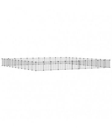 vidaXL 44-Panel Pet Cage with Door Black 35x35 cm Steel