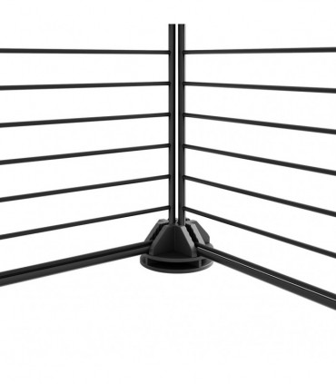 vidaXL 44-Panel Pet Cage with Door Black 35x35 cm Steel