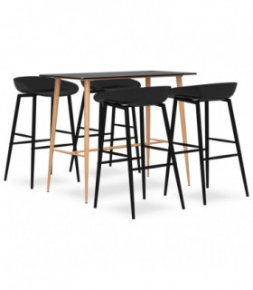 vidaXL 5 Piece Bar Set Black