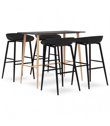 vidaXL 5 Piece Bar Set Black