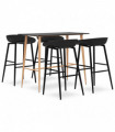 vidaXL 5 Piece Bar Set Black