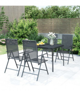 vidaXL 5 Piece Garden Dining Set Anthracite Steel