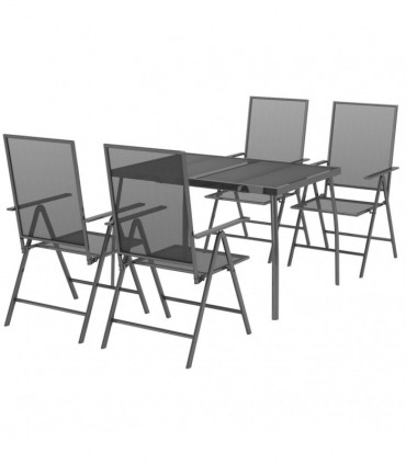 vidaXL 5 Piece Garden Dining Set Anthracite Steel