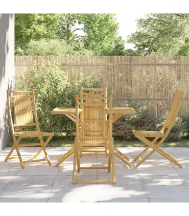 vidaXL 5 Piece Garden Dining Set Bamboo