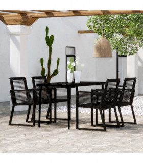vidaXL 5 Piece Garden Dining Set Black