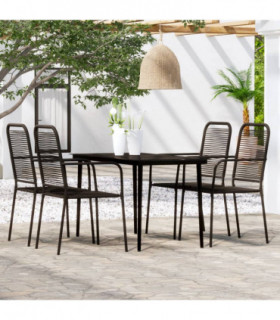 vidaXL 5 Piece Garden Dining Set Black