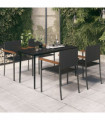vidaXL 5 Piece Garden Dining Set Black