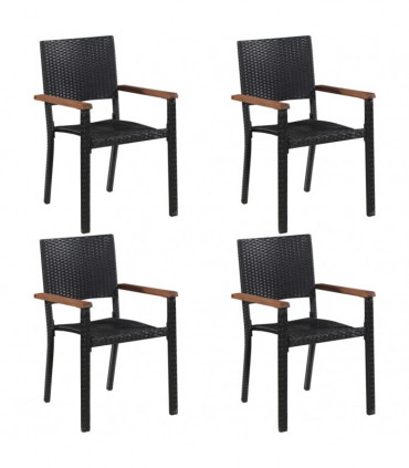 vidaXL 5 Piece Garden Dining Set Black
