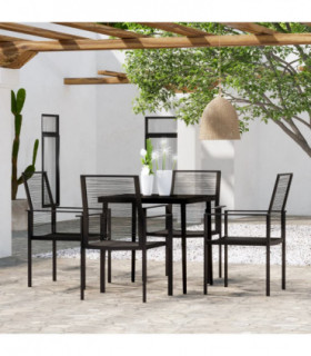 vidaXL 5 Piece Garden Dining Set Black