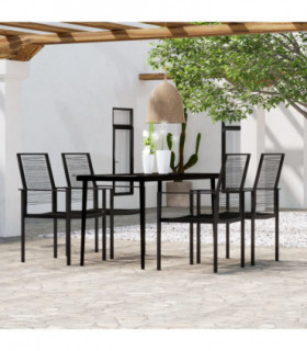 vidaXL 5 Piece Garden Dining Set Black