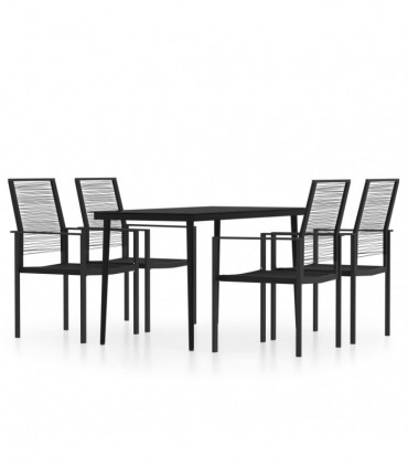 vidaXL 5 Piece Garden Dining Set Black