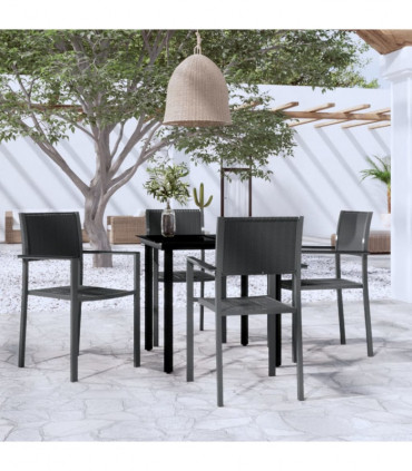 vidaXL 5 Piece Garden Dining Set Black