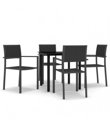 vidaXL 5 Piece Garden Dining Set Black
