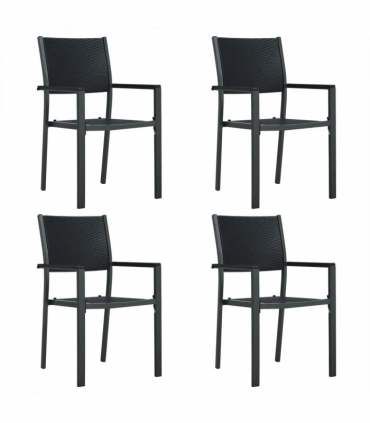 vidaXL 5 Piece Garden Dining Set Black
