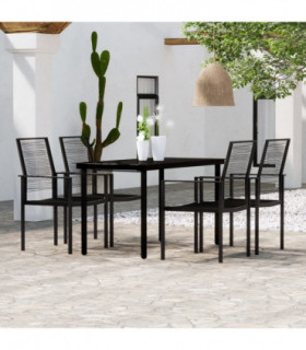 vidaXL 5 Piece Garden Dining Set Black
